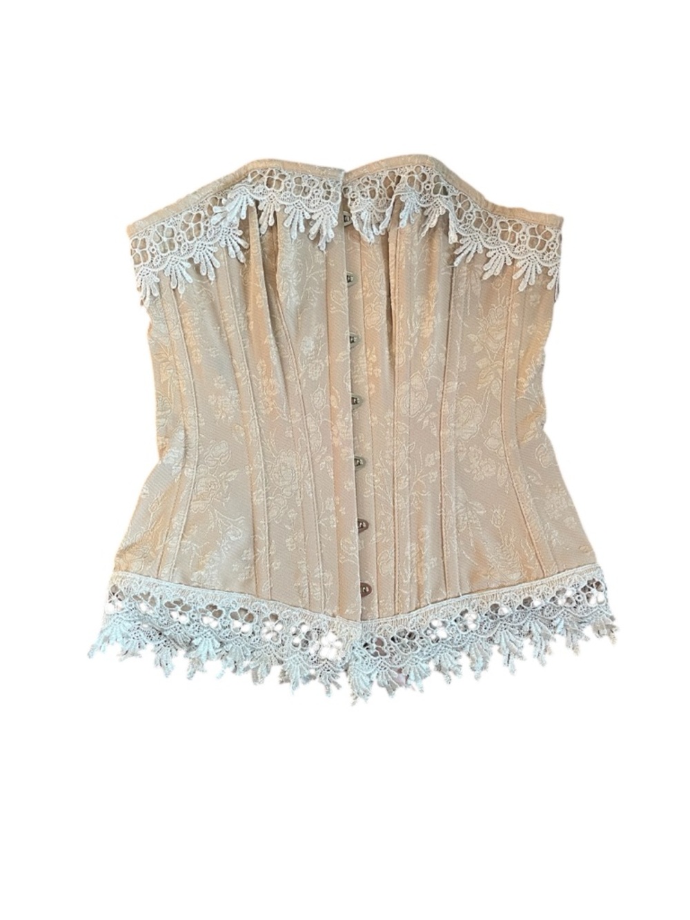 EUC Corset Story Cream Brocade Overbust Corset – Instant Shape Size UK 6/ US 2